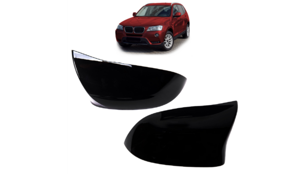 Side Mirror Cover Set Gloss Black suitable for BMW X3 (F25) X4 (F26) X5 (F15) X6 (F16) Facelift 2014-2018