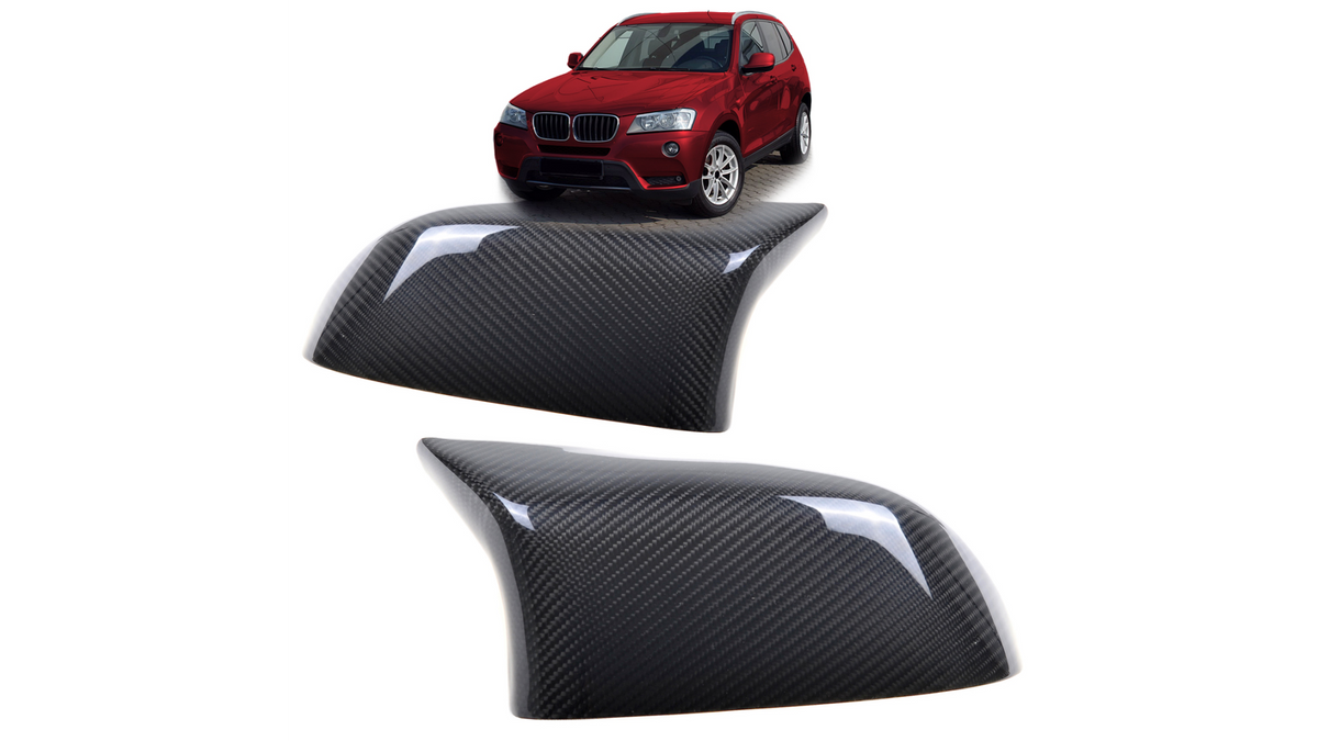 Side Mirror Cover Set Carbon Fiber suitable for BMW X3 (F25) X4 (F26) X5 (F15) X6 (F16) Facelift 2014-2018