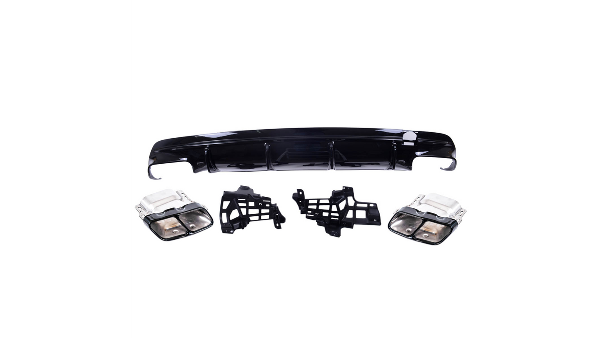 Sport Rear Spoiler Diffuser W/Black Pipes suitable for MERCEDES CLA (C117, X117) 2013-2018