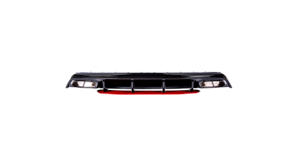 Sport Rear Spoiler Diffuser Red W/Black Pipes suitable for MERCEDES A-Class (W176) 2013-2018