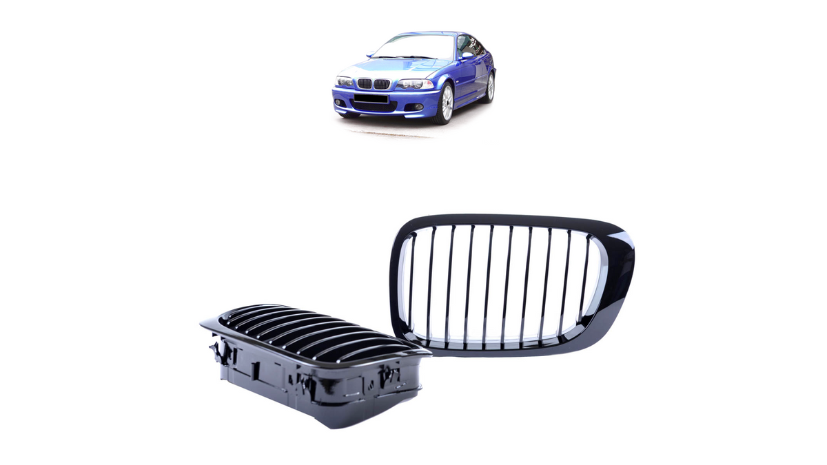 Sport Grille Single Line Gloss Black suitable for BMW 3 (E46) Coupe Convertible Pre-Facelift 1999-2003