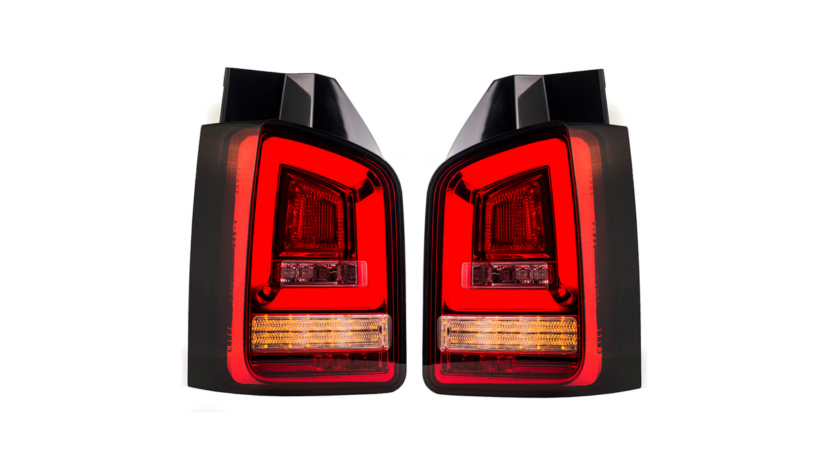 Tail Lights Dynamic LED Red Clear suitable for VW TRANSPORTER MULTIVAN T5 2010-2015