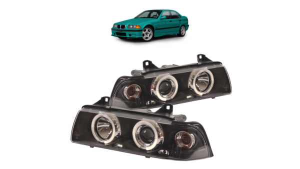 Headlights Halogen Black suitable for BMW 3 (E36) Sedan Touring 1992-1998