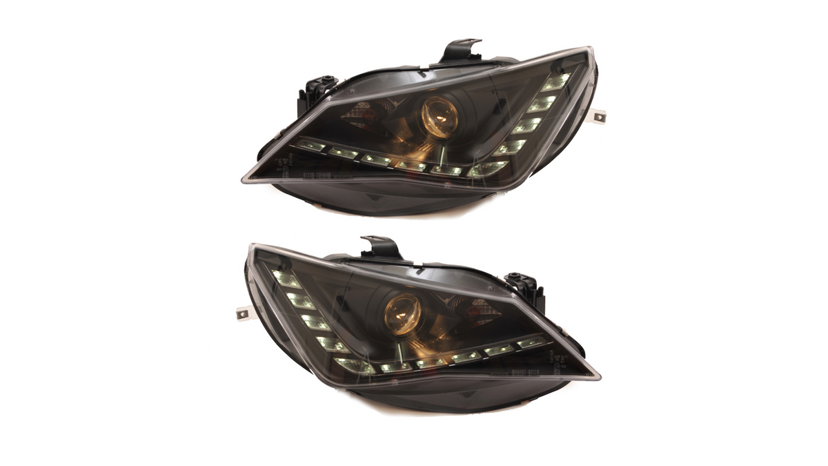 Headlights Halogen Black suitable for SEAT IBIZA IV (6J) 2013-now