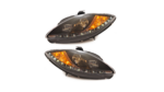 Headlights Halogen Black suitable for SEAT ALTEA (5P1) LEON (1P1) TOLEDO III (5P2) 2005-2008