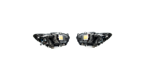 Headlights Halogen Black with LED Angel Eyes suitable for BMW 1 Series (F20; F21) Pre-Facelift 2011-2015