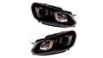 Headlights Halogen Black DRL suitable for VW GOLF VI 2009-now