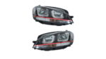 Headlights Halogen Red Black DRL suitable for VW GOLF VII Pre-Facelift 2012-2021