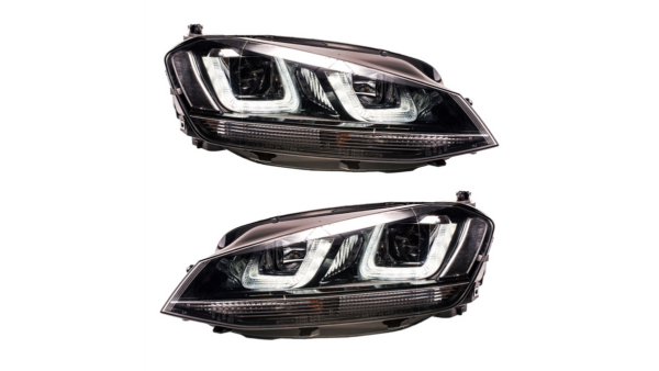 Headlights Halogen Black DRL suitable for VW GOLF VII Pre-Facelift 2012-2021