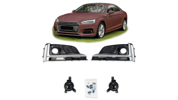 Sport Fog Light Covers Silver suitable for AUDI A5 (F5) Coupe Sportback Convertible Pre-Facelift 2015-2019