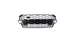 Sport Grille Silver & Gloss Black suitable for AUDI A5 (F5) Coupe Sportback Convertible Facelift 2019-2023
