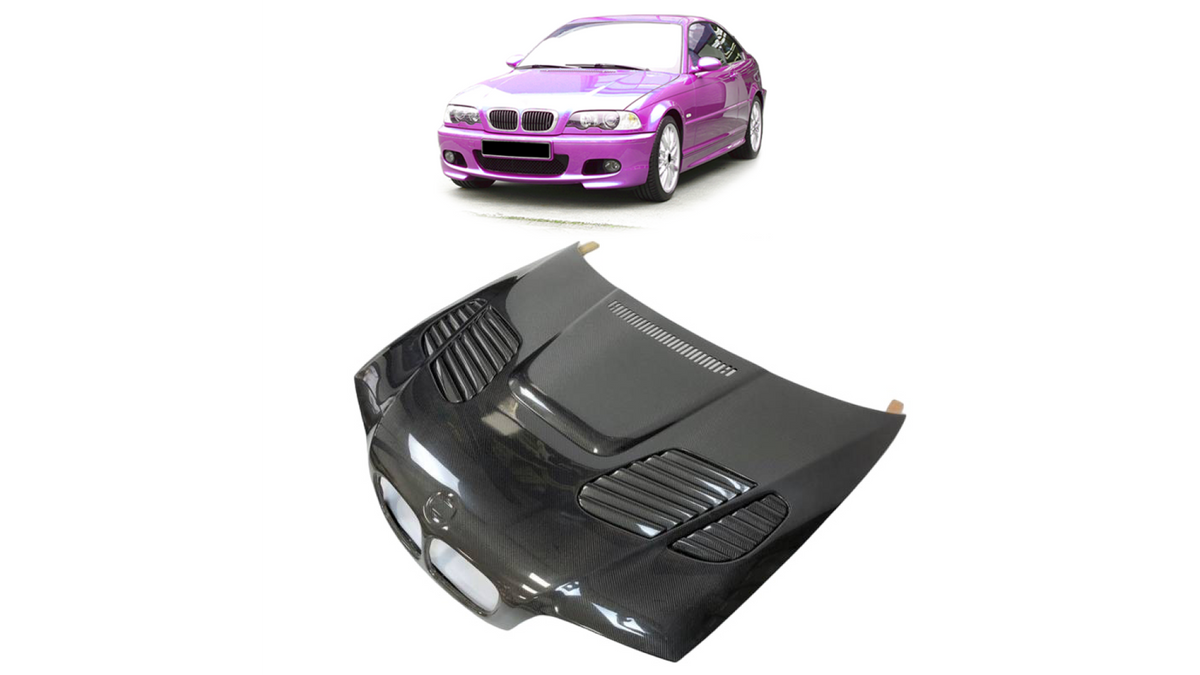 Sport Hood Bonnet Carbon Fiber suitable for BMW 3 (E46) Coupe Convertible Pre-Facelift 1998-2001