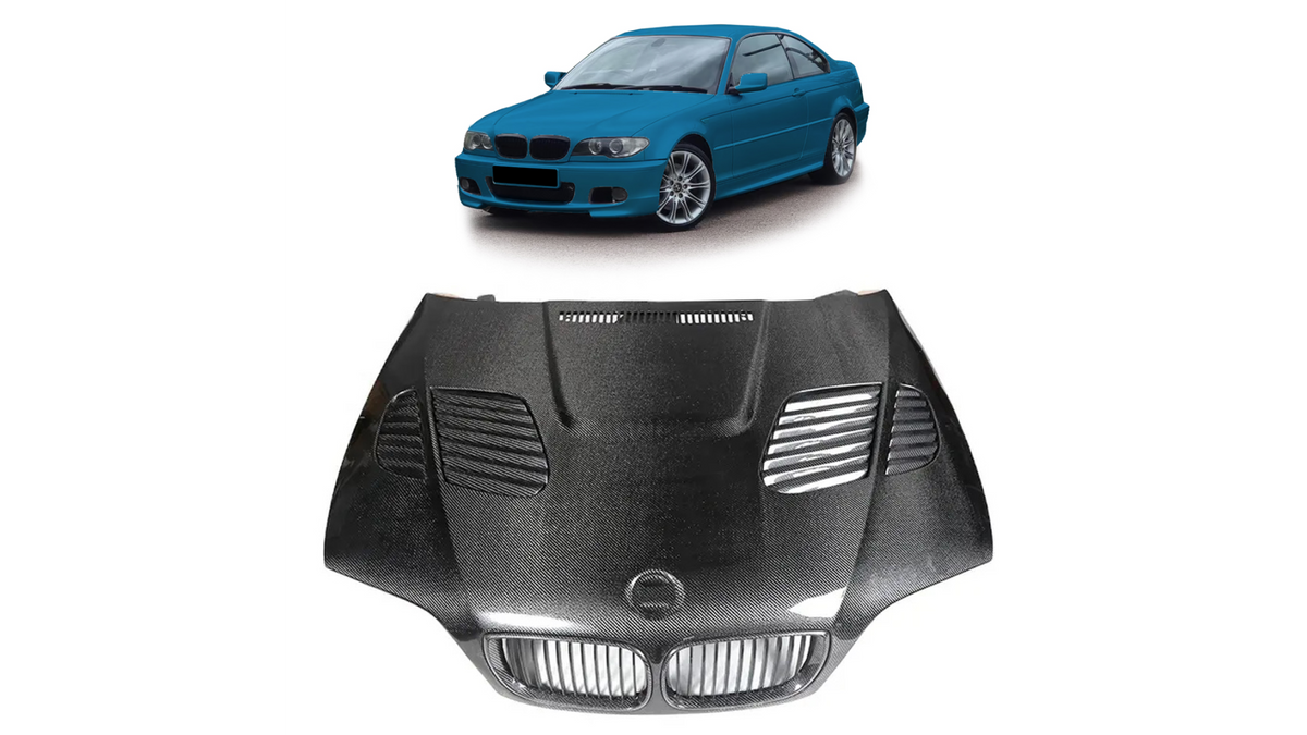 Sport Hood Bonnet Carbon Fiber suitable for BMW 3 (E46) Coupe Convertible Facelift 2003-2006