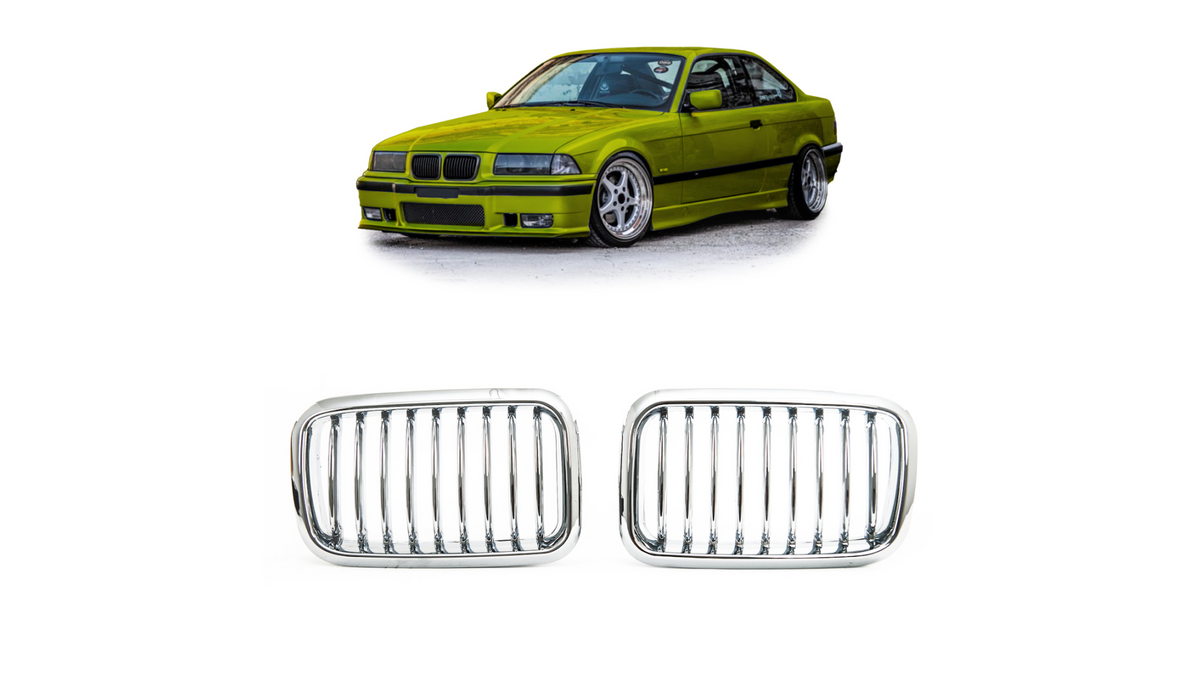 Sport Grille Single Line All Chrome suitable for BMW 3 (E36) Coupe Touring Compact Convertible Sedan Pre-Facelift 1991-1996
