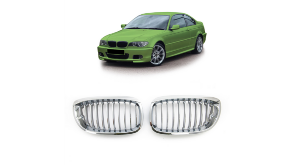 Sport Grille Single Line All Chrome suitable for BMW 3 (E46) Coupe Convertible Facelift 2003-2006