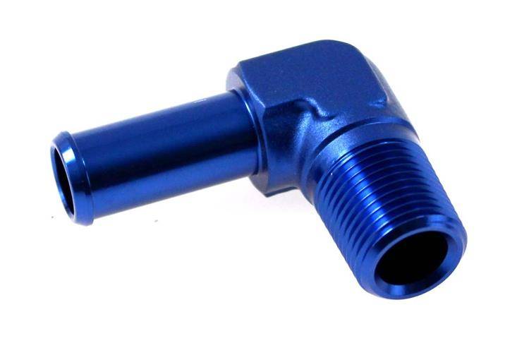 Flare union adapter 90deg AN4 with hose fitting 1/8"