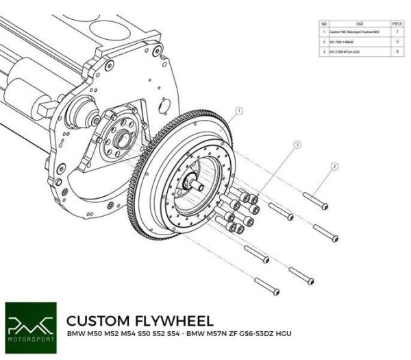 CNC Flywheel for conversion BMW M60/M62/S62 - BMW M57N (GS6-53DZ)