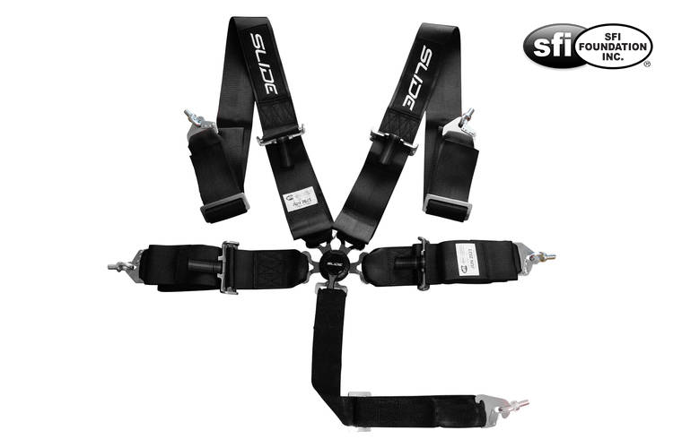Racing seat belts Slide Quick 5p 3" Black Approval SFI