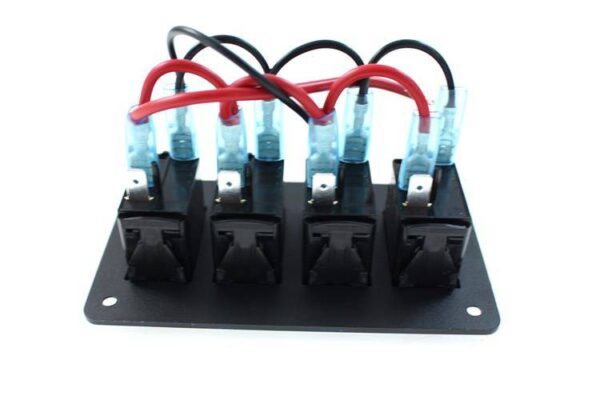 Alu panel switch, ON/OFFx4 Red